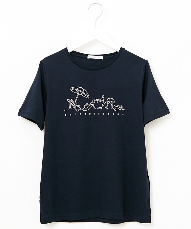 レディース ビーチモチーフ プリント Tシャツ通販 [0202-43262] - クロコダイル(CROCODILE) 公式通販サイト