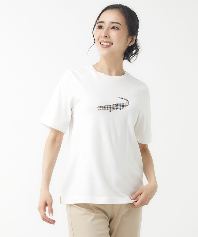 レディース クロコダイルタータン プリント Tシャツ【CROCODILE 60th