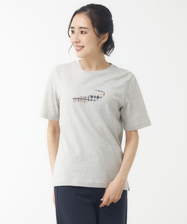 レディース クロコダイルタータン プリント Tシャツ【CROCODILE 60th