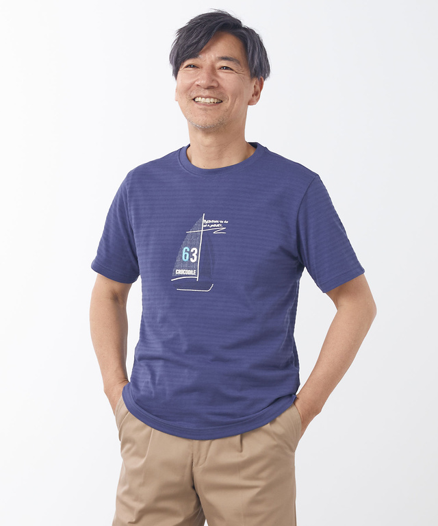 エントリー最大P14倍以上 【クロコダイル】 Tシャツ (L) ボーダー ワン