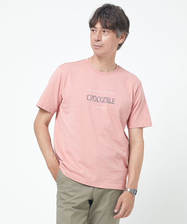 メンズ リーフ柄 ロゴプリント Ｔシャツ通販 [1002-44216] - クロコダイル(CROCODILE) 公式通販サイト